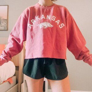 Cropped Arkansas Razorback Sweatshirt